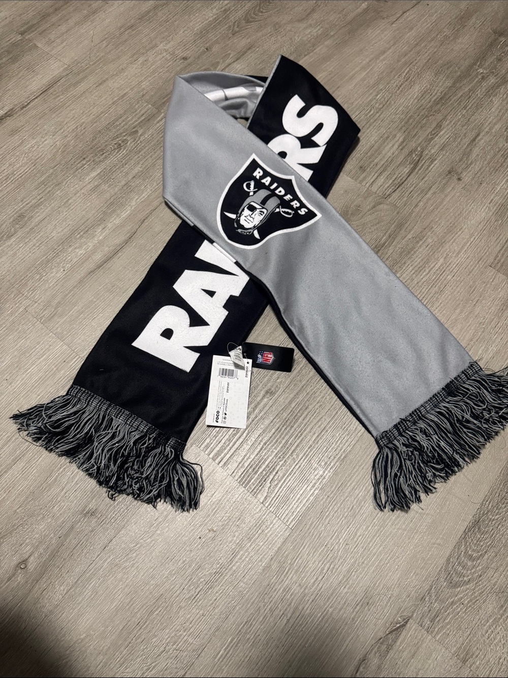 Riders by Lee Black and Gray Raiders Fan Scarf